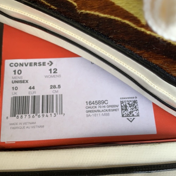 CONVERSE CHUCK 70 HI GREEN/BLACK/EGRET MEN’S - Picture 16 of 16